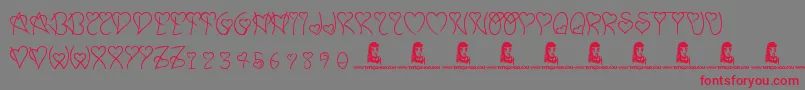 SweetHeart Font – Red Fonts on Gray Background