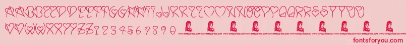 SweetHeart Font – Red Fonts on Pink Background