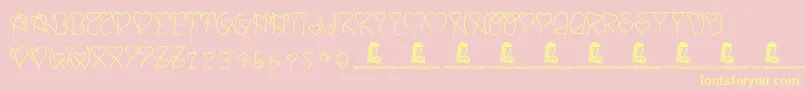 Шрифт SweetHeart – жёлтые шрифты на розовом фоне