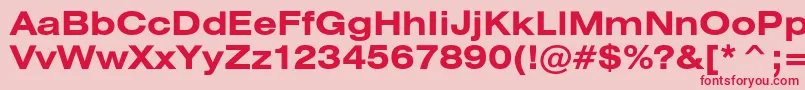 HeliosextcBold Font – Red Fonts on Pink Background