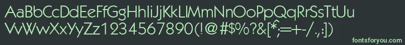 フォントKochmodernRegularDb – 黒い背景に緑の文字