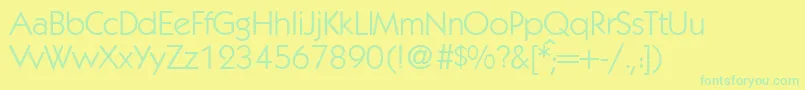 Fonte KochmodernRegularDb – fontes verdes em um fundo amarelo