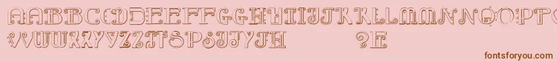 RebimbocaBeveled-Schriftart – Braune Schriften auf rosa Hintergrund