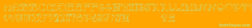 fuente RebimbocaBeveled – Fuentes Verdes Sobre Fondo Naranja