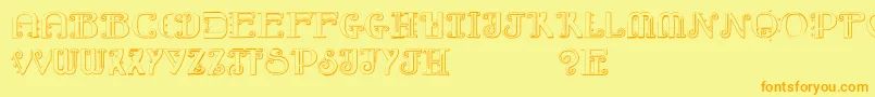 Fonte RebimbocaBeveled – fontes laranjas em um fundo amarelo
