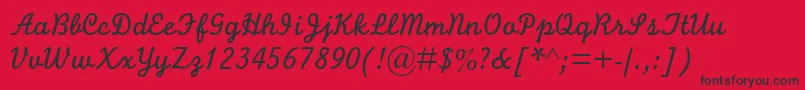 MonolineScriptMt Font – Black Fonts on Red Background