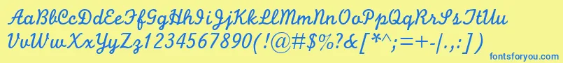 MonolineScriptMt Font – Blue Fonts on Yellow Background