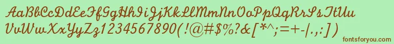 MonolineScriptMt Font – Brown Fonts on Green Background