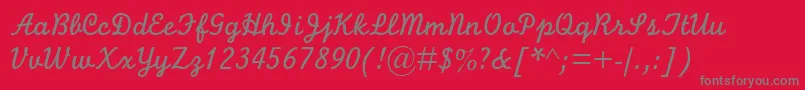 Fonte MonolineScriptMt – fontes cinzas em um fundo vermelho