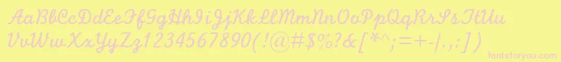 MonolineScriptMt Font – Pink Fonts on Yellow Background