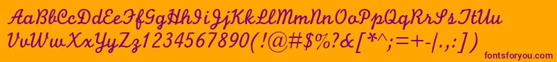 MonolineScriptMt Font – Purple Fonts on Orange Background