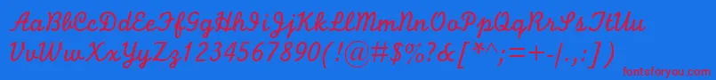 MonolineScriptMt Font – Red Fonts on Blue Background