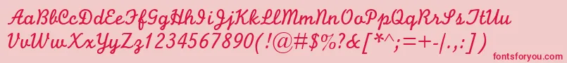 MonolineScriptMt Font – Red Fonts on Pink Background