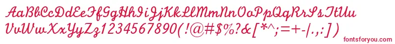 MonolineScriptMt Font – Red Fonts on White Background