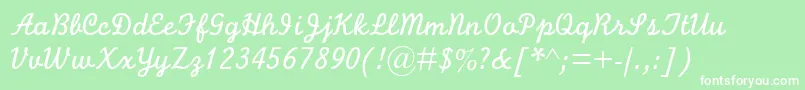 MonolineScriptMt Font – White Fonts on Green Background