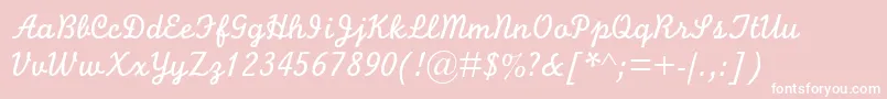 MonolineScriptMt Font – White Fonts on Pink Background
