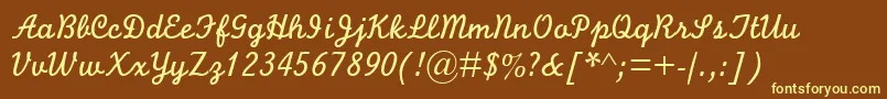 MonolineScriptMt Font – Yellow Fonts on Brown Background