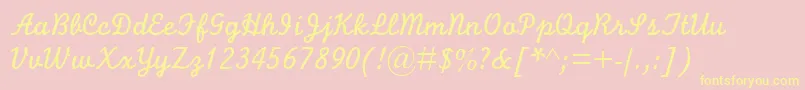 MonolineScriptMt Font – Yellow Fonts on Pink Background
