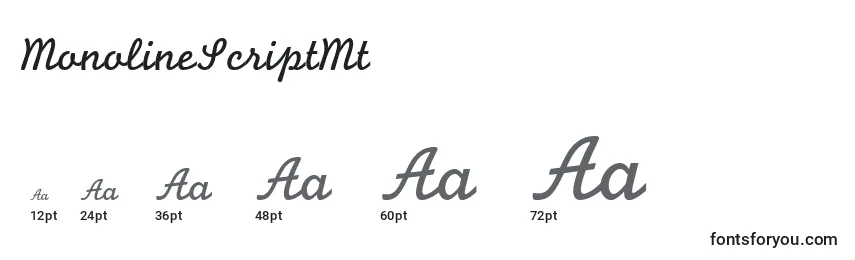 MonolineScriptMt Font Sizes