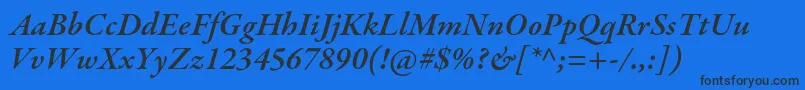 GaramondpremrproSmbdit Font – Black Fonts on Blue Background