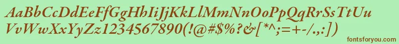 GaramondpremrproSmbdit Font – Brown Fonts on Green Background