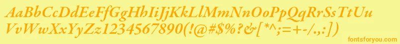 GaramondpremrproSmbdit Font – Orange Fonts on Yellow Background