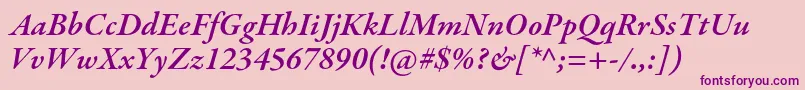 GaramondpremrproSmbdit Font – Purple Fonts on Pink Background