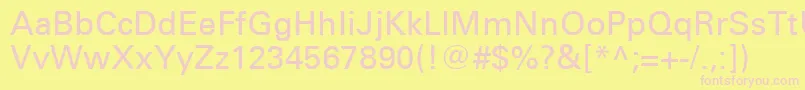 UniversLt55Roman Font – Pink Fonts on Yellow Background