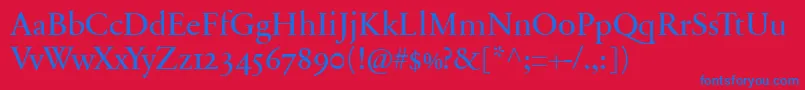 SabonnextLtRegularOldStyleFigures Font – Blue Fonts on Red Background