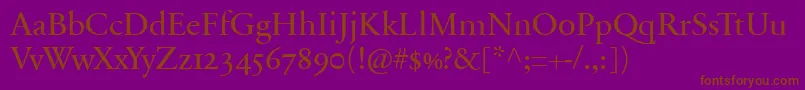 SabonnextLtRegularOldStyleFigures Font – Brown Fonts on Purple Background