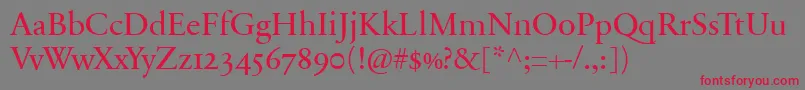 SabonnextLtRegularOldStyleFigures Font – Red Fonts on Gray Background