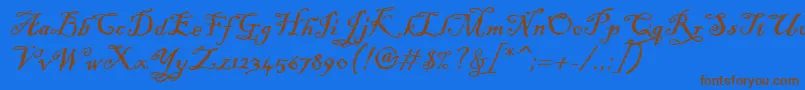 BlackadderItc Font – Brown Fonts on Blue Background