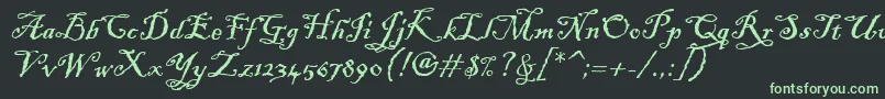 BlackadderItc Font – Green Fonts on Black Background