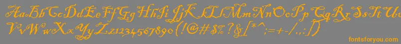 BlackadderItc Font – Orange Fonts on Gray Background