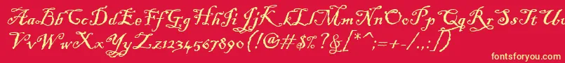 BlackadderItc Font – Yellow Fonts on Red Background