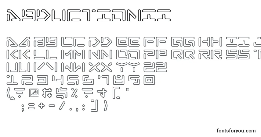 Шрифт Abductionii – алфавит, цифры, специальные символы