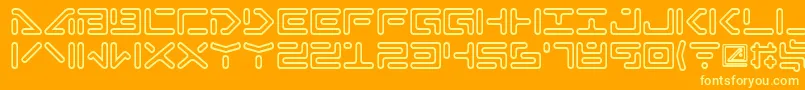 Abductionii Font – Yellow Fonts on Orange Background
