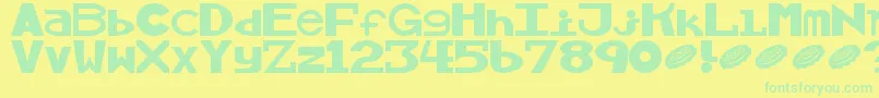 Czcionka Alllicks – zielone czcionki na żółtym tle