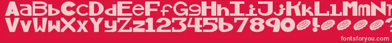 Alllicks Font – Pink Fonts on Red Background