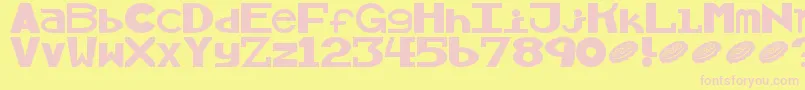 Alllicks Font – Pink Fonts on Yellow Background