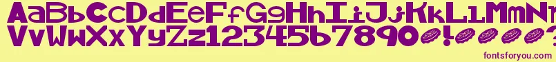Alllicks Font – Purple Fonts on Yellow Background
