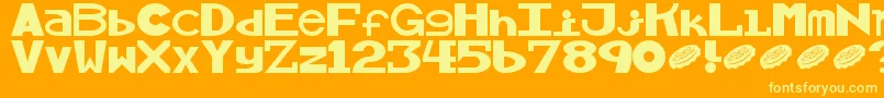 Alllicks Font – Yellow Fonts on Orange Background