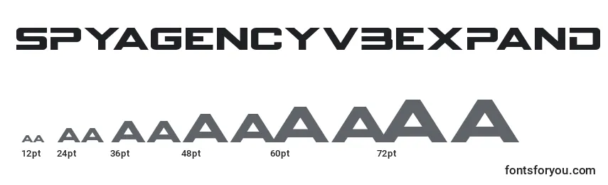 Размеры шрифта Spyagencyv3expand