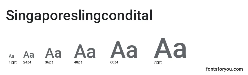 Размеры шрифта Singaporeslingcondital