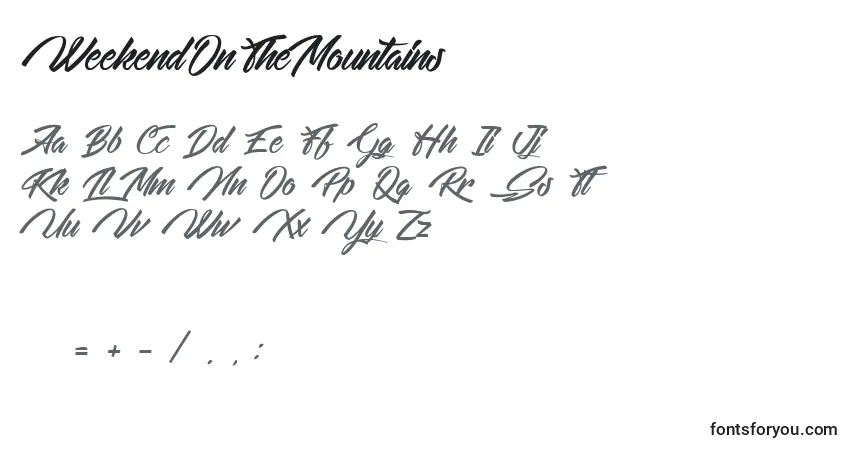 WeekendOnTheMountains Font – alphabet, numbers, special characters