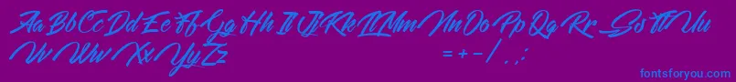WeekendOnTheMountains Font – Blue Fonts on Purple Background