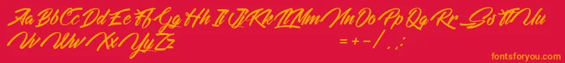 WeekendOnTheMountains Font – Orange Fonts on Red Background