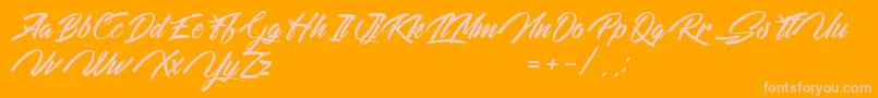 WeekendOnTheMountains Font – Pink Fonts on Orange Background