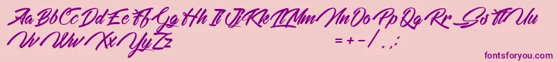 WeekendOnTheMountains-Schriftart – Violette Schriften auf rosa Hintergrund