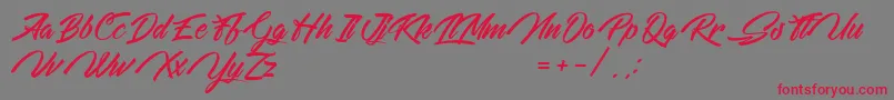 WeekendOnTheMountains Font – Red Fonts on Gray Background